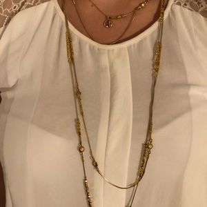 Long gold musti-use henri bendell necklace